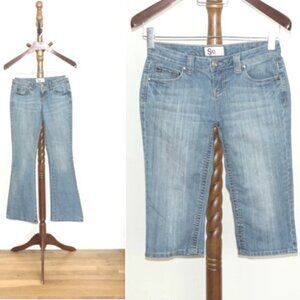 Lot of 2 SO Stretch Denim Flare Jeans and Capris, Juniors size 3